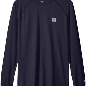 Carhartt Flame Resistant Force Long Sleeve Navy Blue T-shirt